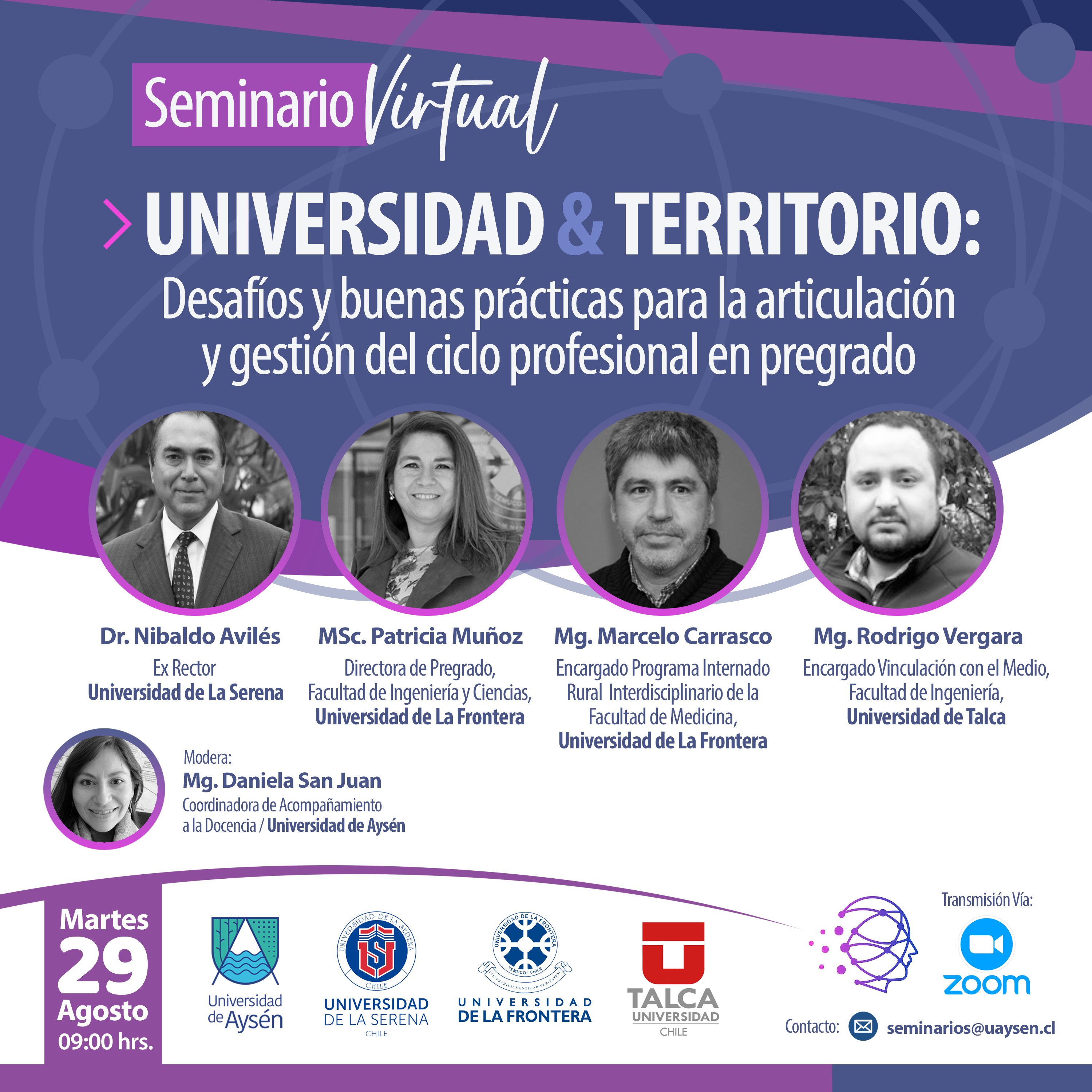 Seminario virtual Universidad y territorio: Desafíos y buenas prácticas para la articulación y gestión del ciclo profesional en pregrado.
