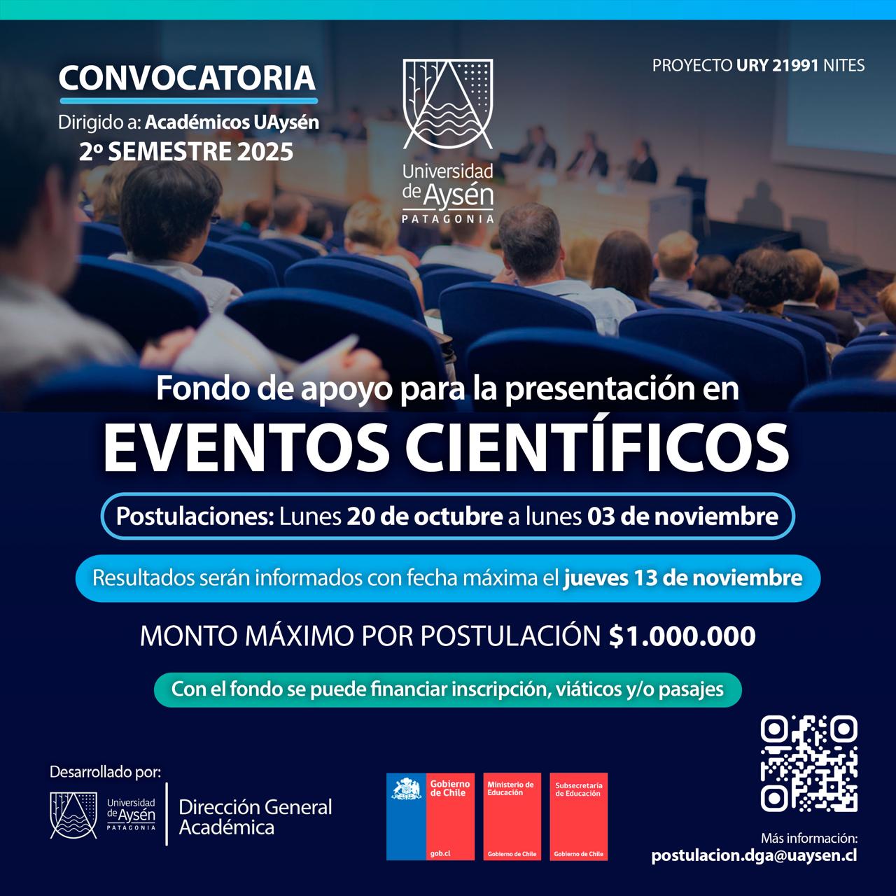 Fondo de apoyo para la presentación en EVENTOS CIENTÍFICOS