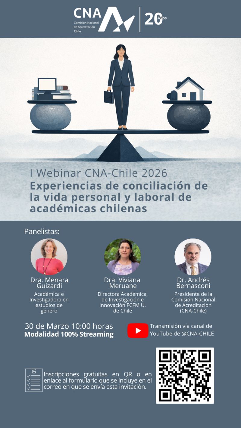 I Webinar CNA-Chile 2026: Experiencias de conciliación de la vida personal y laboral de académicas chilenas