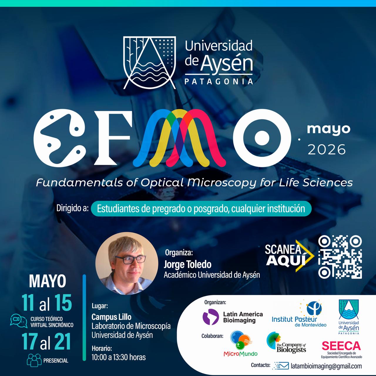 CFMO 2026 – Fundamentos de Microscopía Óptica para Ciencias de la Vida