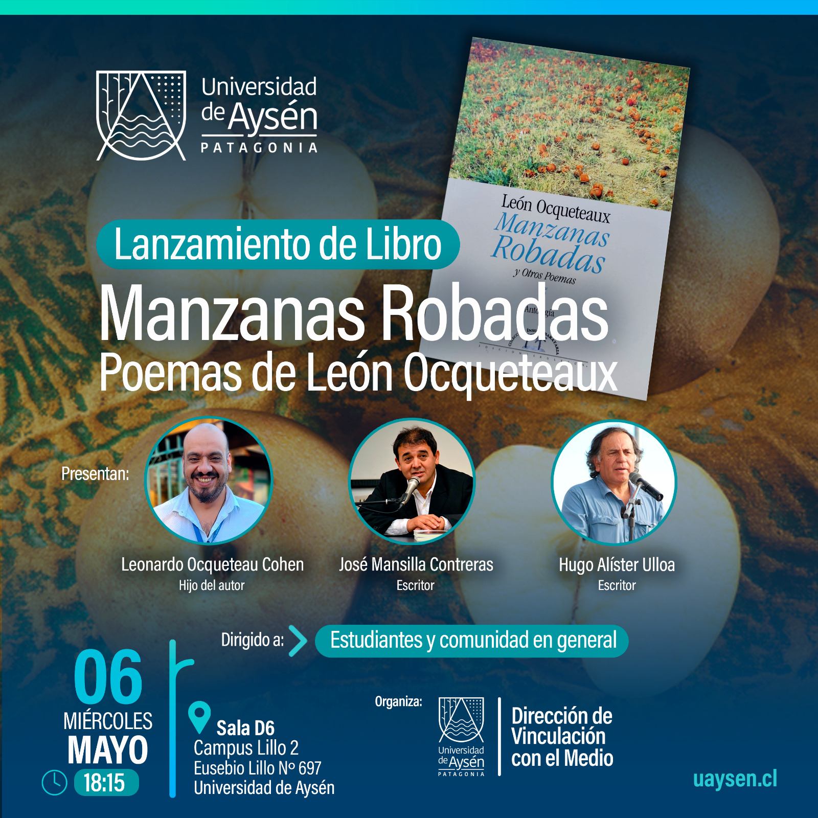 Lanzamiento Libro: Manzanas Robadas – Poemas de León Ocqueteaux