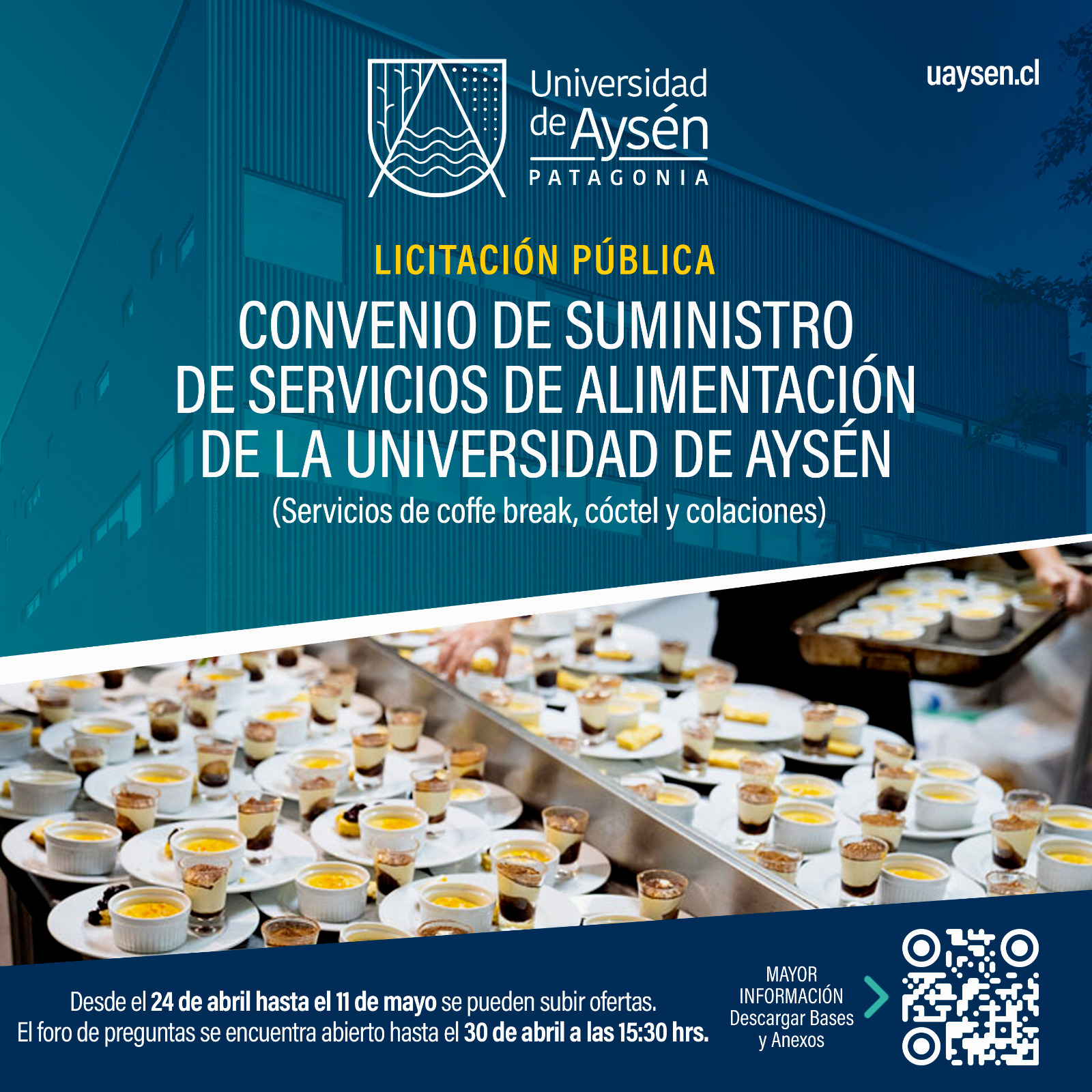 Licitación de Convenio de Suministro de servicios de alimentación de la Universidad de Aysén