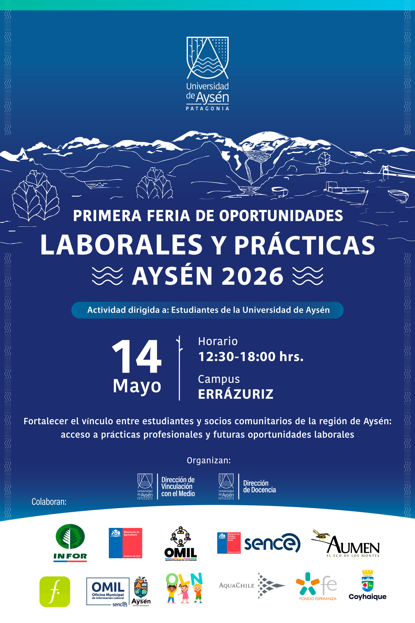 Primera Feria de Oportunidades Laborales y de Prácticas Aysén 2026